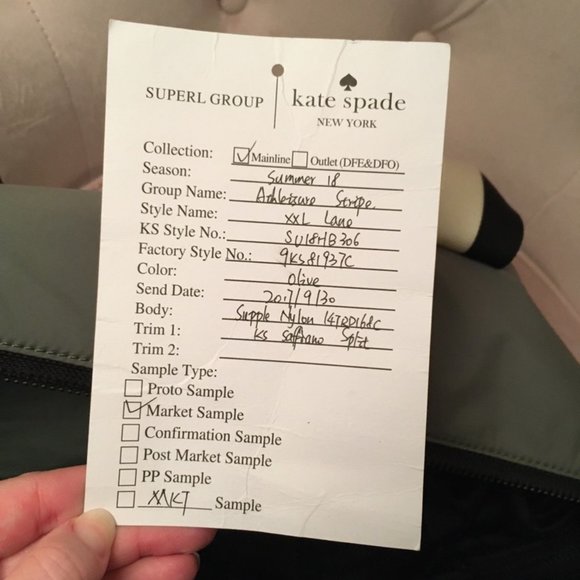 Kate spade olive green travel duffle workout yoga tote bag sample piece nwt - Picture 13 of 16